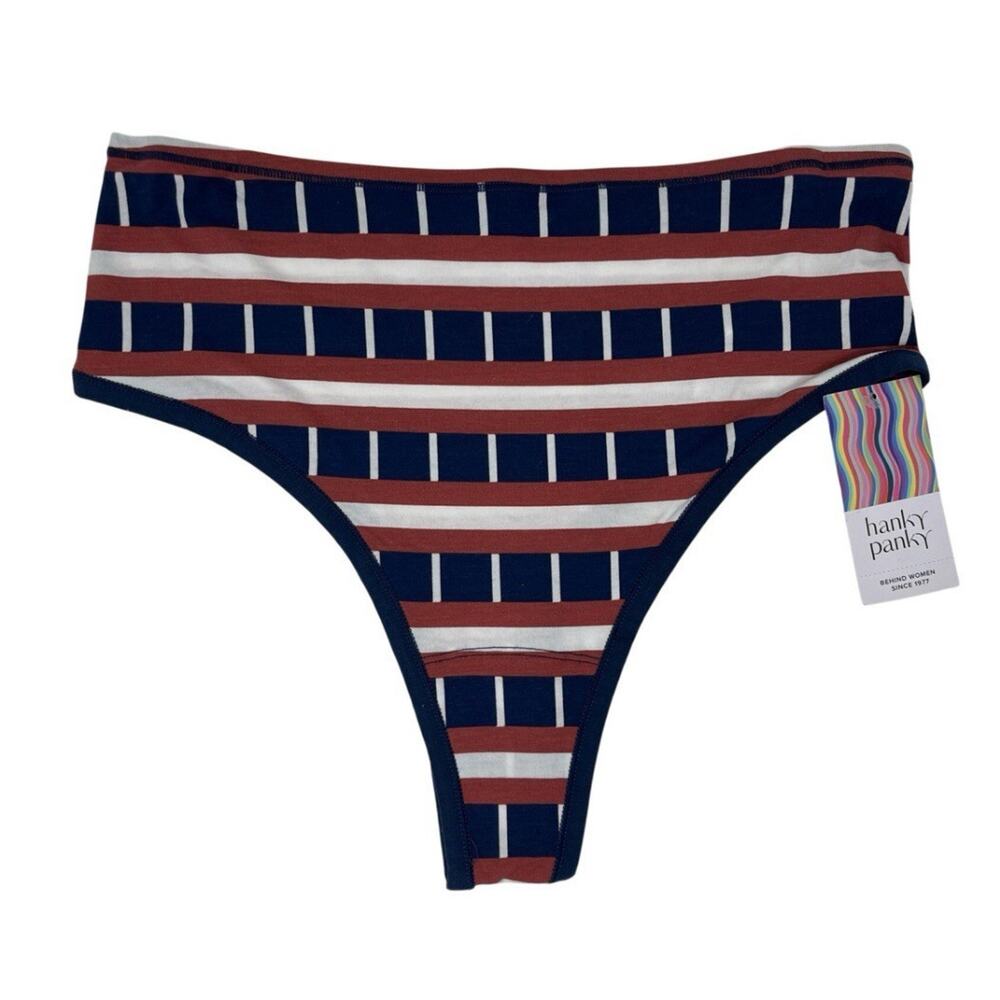 Hanky Panky Play Stretch Hi Rise Thong Size XL/XXL Batu Pima Cotton Panties NEW